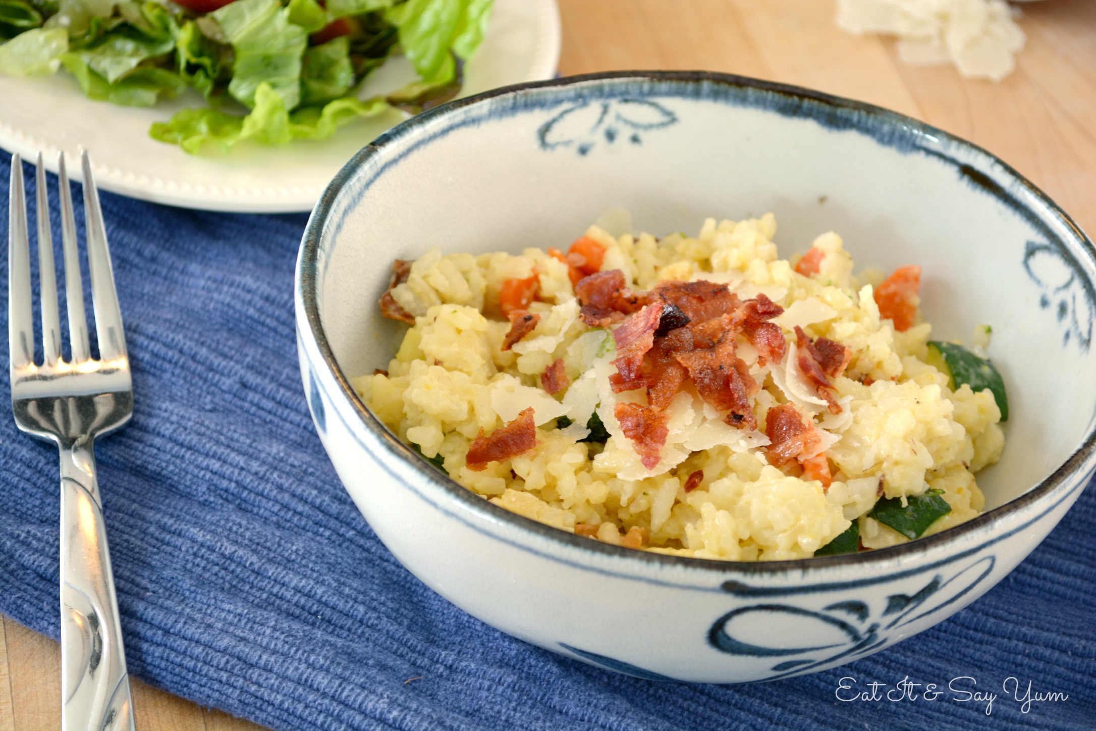 Creamy Vegetable Risotto with Bacon Eat It & Say Yum
