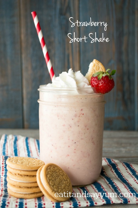 Strawberry Short Shake- made Golden Oreos... It's amazing!!