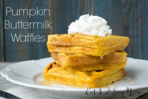 Pumpkin Buttermilk Waffles from Eat It & Say Yum