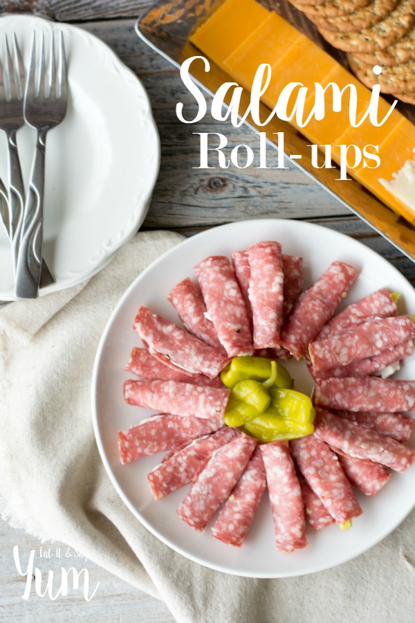 Salami Roll-ups recipe- for an easy appetizer, lunch or snack that everyone loves!