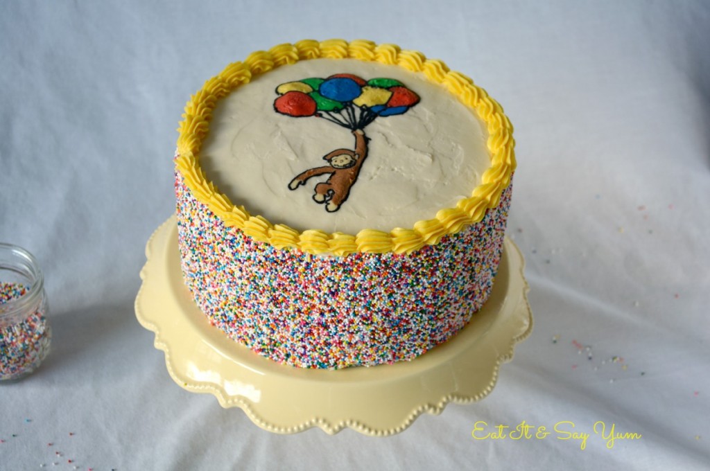 Curious George Sprinkle Cake from Eat It & Say Yum 448