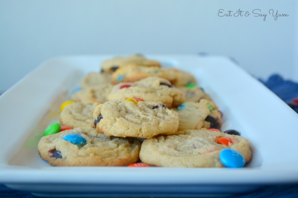 Soft and Chewy M&M cookies from Eat It & Say Yum 680