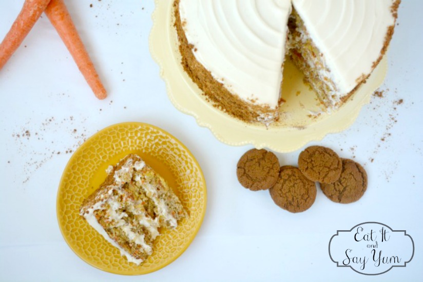 Fresh Carrot Cake with Ginger Snap Crumbles