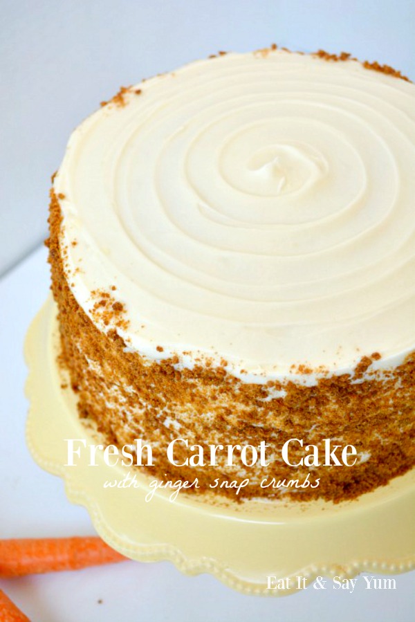 Fresh Carrot Cake with Ginger Snap Crumbs- best carrot cake recipe!