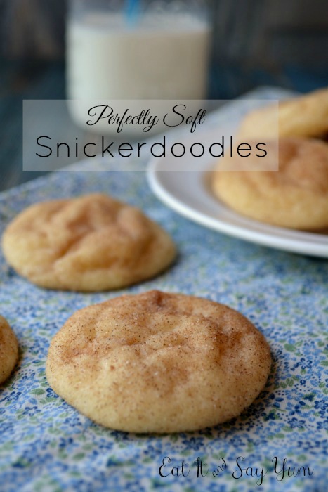Perfectly Soft Snickerdoodle Cookies from Eat It and Say Yum