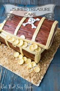 Buried Treasure Cake with Fondant Doubloons from Eat It & Say Yum
