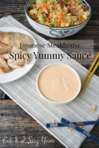 Copycat Japanese Steakhouse yummy sauce turned spicy, from Eat It & Say Yum
