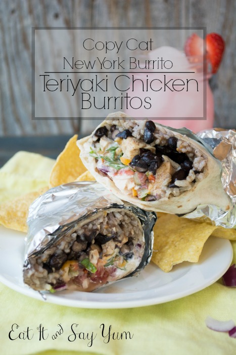 Teriyaki Chicken Burritos form Eat It & Say Yum