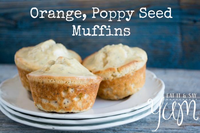 Orange Poppy Seed Muffins that are light and fluffy, topped with a sweet orange glaze