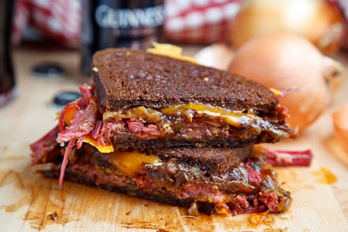Corned Beef Sandwich with Guinness Caramelized Onions and Grainy Mustard 500 8141