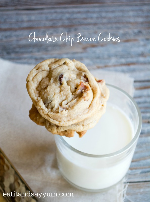 Chocolate Chip Bacon Cookies- sweet and salty dessert from Eat It & Say Yum
