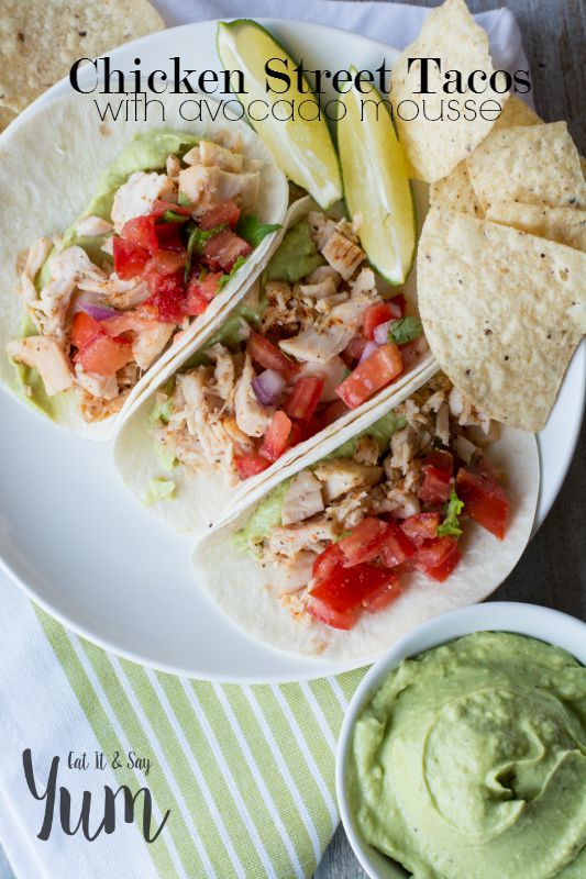 Chicken Street Tacos with Avocado Mousse- Monthly Ingredient Challenge