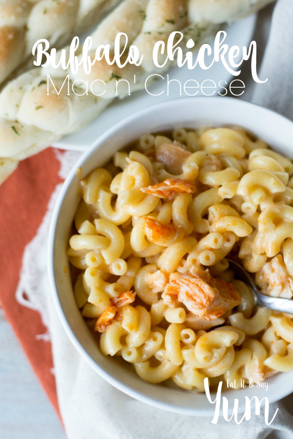 Buffalo Chicken Mac 'n Cheese- get a spicy kick with this cheesy comfort food.