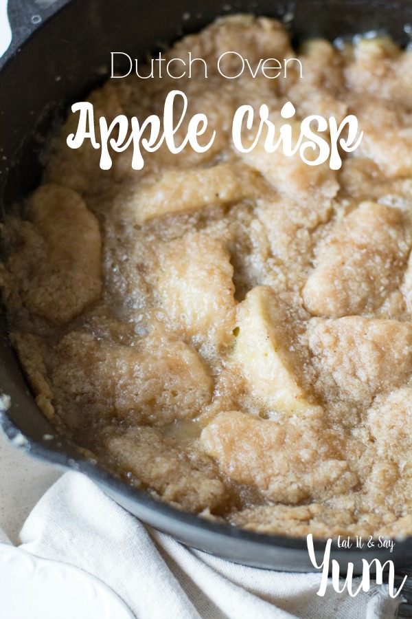 Dutch Oven Apple Crisp- tender apples with a sweet, buttery topping