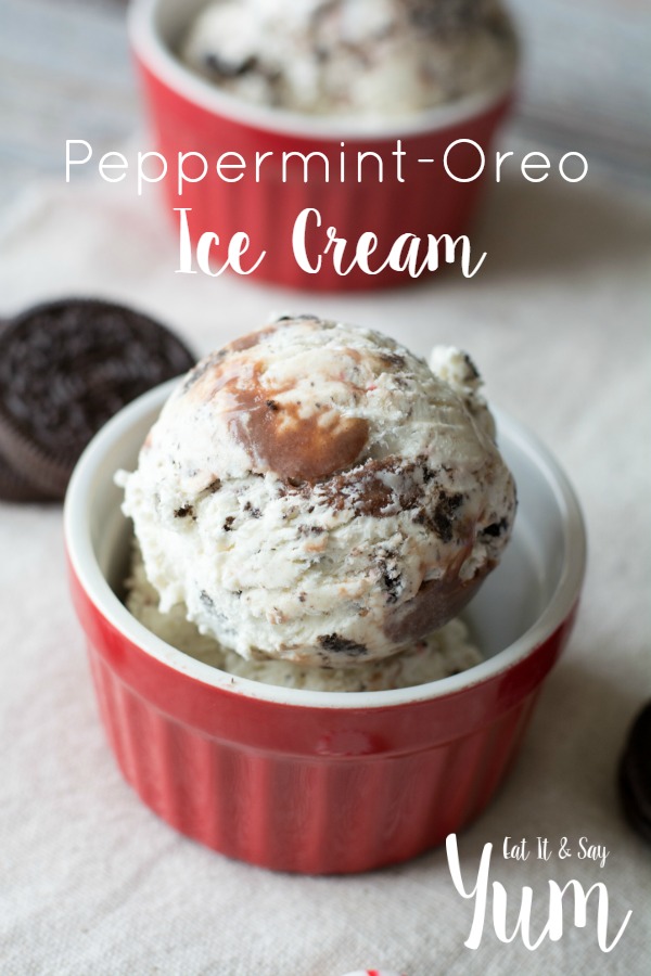 Peppermint Oreo Ice Cream recipe- no churn and so delicious-