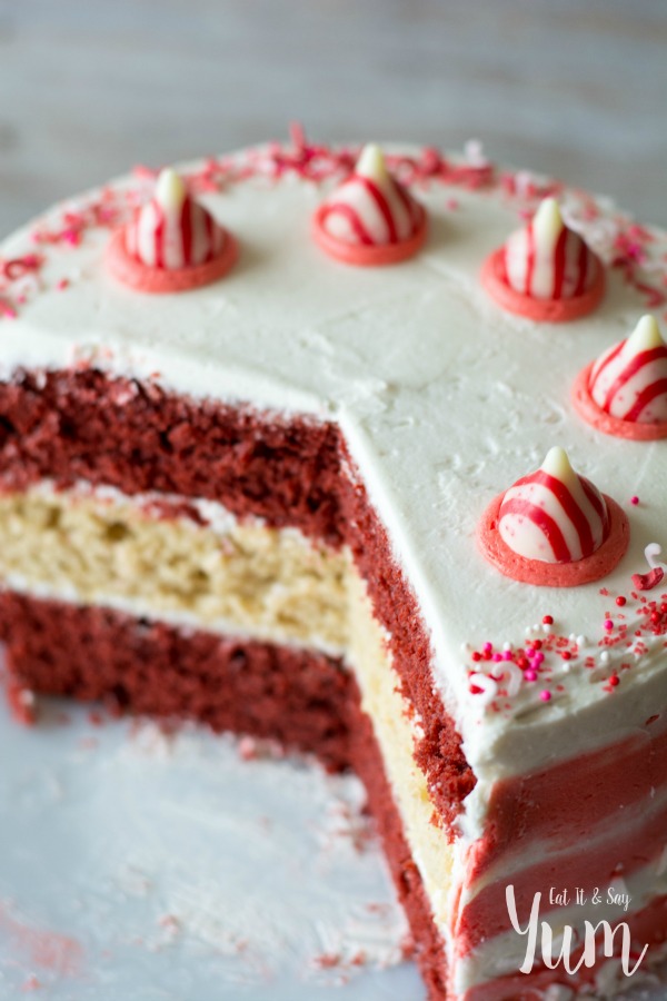 Candy Cane Cake frosting and decorating tutorial