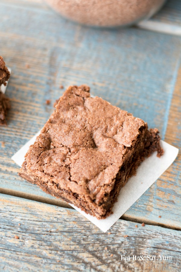 Brownie Mix- makes a nice chewy brownie that is a cross between fudgy and cakey- have the mix ready whenever you want it