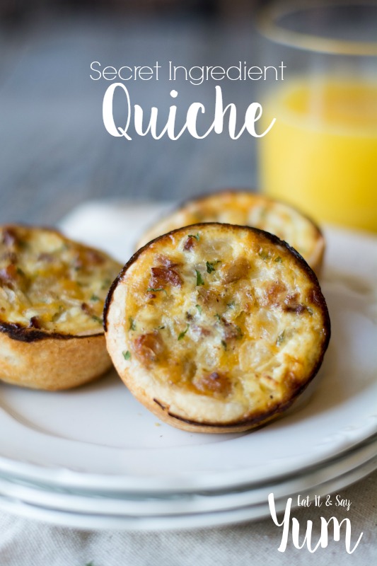 Secret Ingredient Quiche- full of bacon and cheese- lots of good flavor