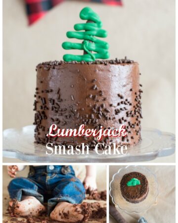 Lumberjack Smash Cake for boys first birthday