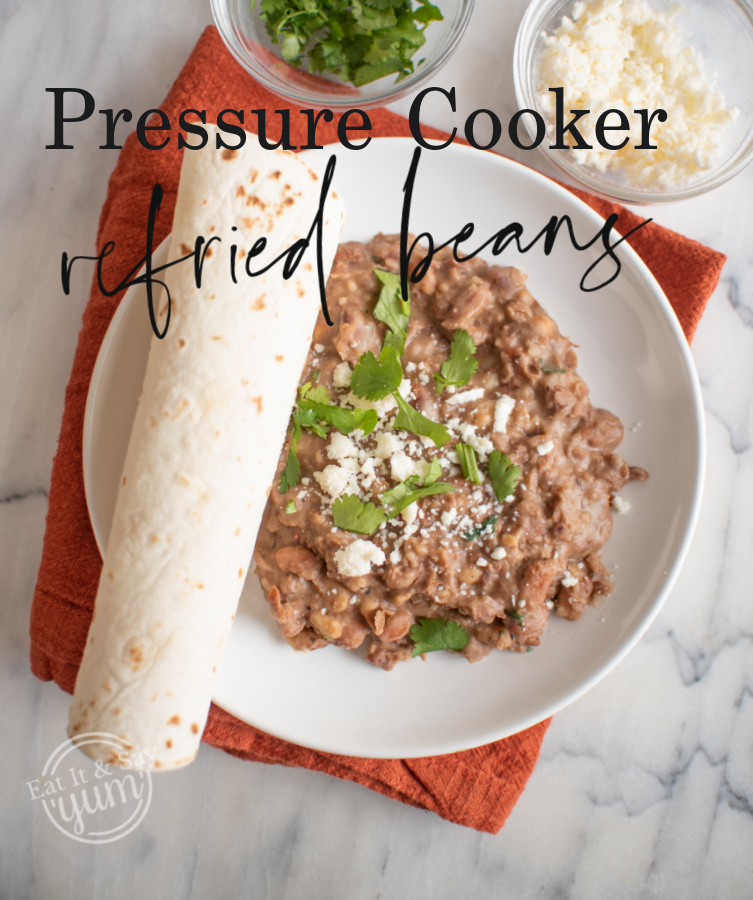 Delicious Refried Beans made easily in the pressure cooker.